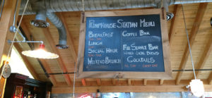 Pumphouse Station chalk menu