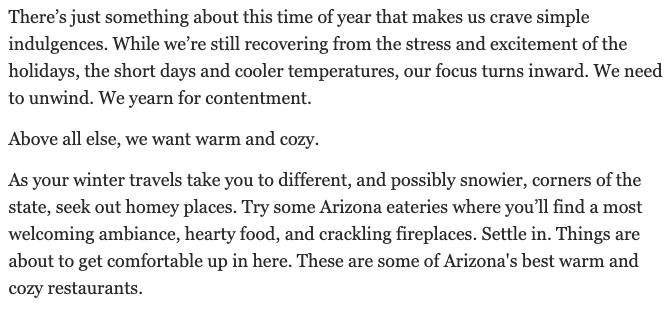 The Pumphouse Station received some press from The Arizona Republic! The article is a fun read about our cozy environment and excellent food. 